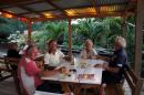Grenada / Grenadines 2015: Dining and liming with Anita and Dick from S/V Kind Of Blue in Slipway Restaurant in Tyrell Bay  -  Carriacou Island  -  30.0p.2015  -  Grenadines